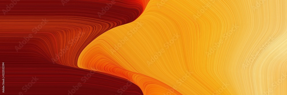 Poster dynamic header design with dark red, vivid orange and khaki colors. dynamic curved lines with fluid flowing waves and curves