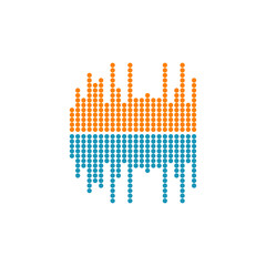 Music wave podcast logo design vector template