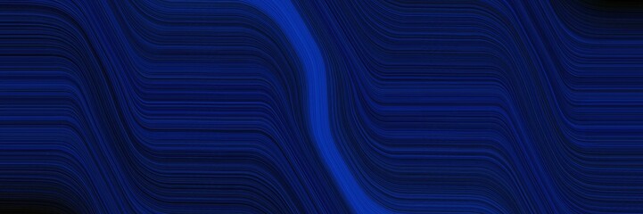decorative banner with very dark blue, midnight blue and dark blue colors. dynamic curved lines with fluid flowing waves and curves