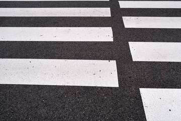 Closeup of a Crosswalk in an Urban Center