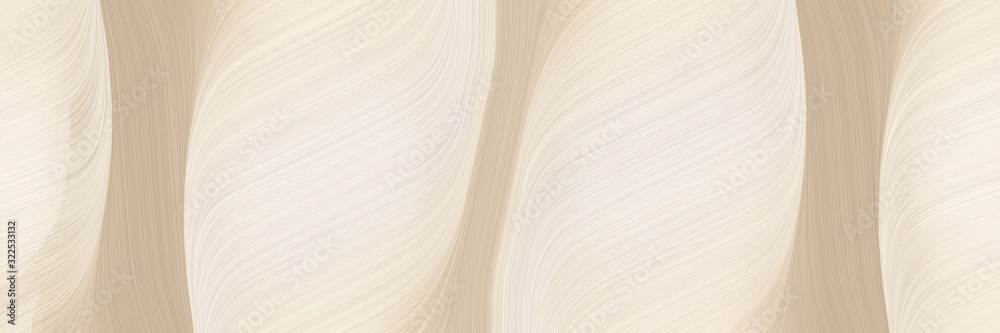 Poster artistic horizontal banner with antique white, tan and pastel gray colors. dynamic curved lines with