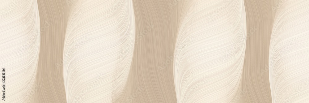 Poster artistic horizontal banner with antique white, tan and pastel gray colors. dynamic curved lines with