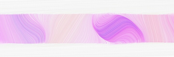 colorful horizontal banner with white smoke, violet and plum colors. dynamic curved lines with fluid flowing waves and curves
