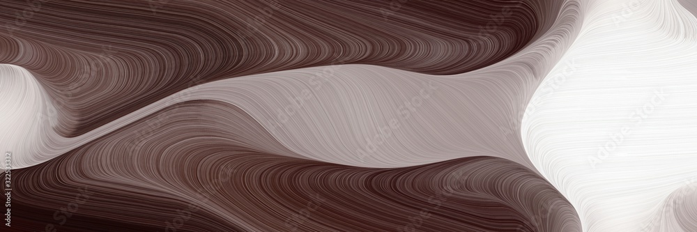 Poster decorative designed horizontal header with old mauve, linen and dark gray colors. dynamic curved lines with fluid flowing waves and curves