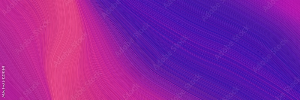 Poster moving header with indigo, mulberry  and medium violet red colors. dynamic curved lines with fluid flowing waves and curves
