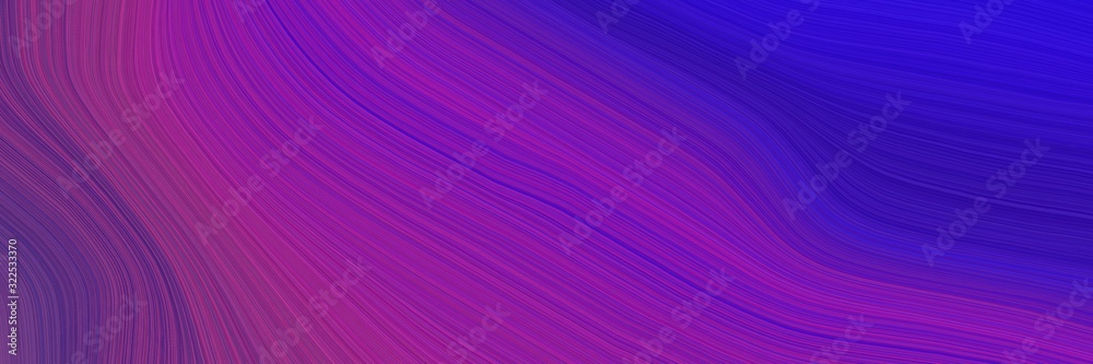 Poster modern horizontal header with dark magenta, medium blue and medium violet red colors. dynamic curved