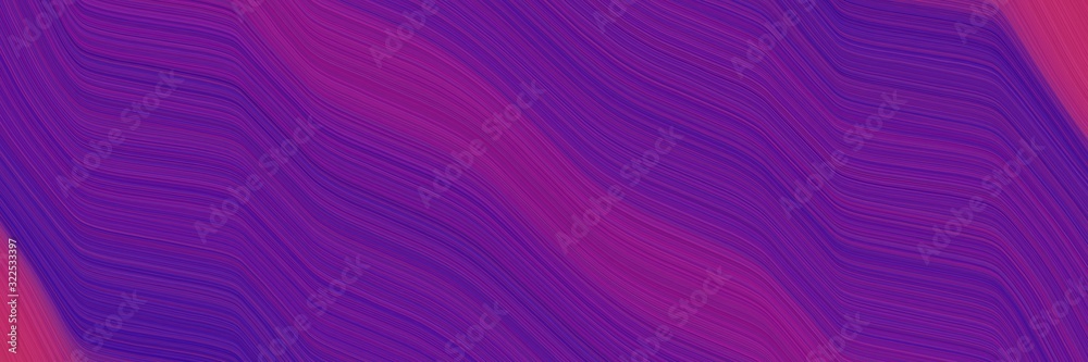 Poster artistic header with indigo, purple and dark magenta colors. dynamic curved lines with fluid flowing waves and curves