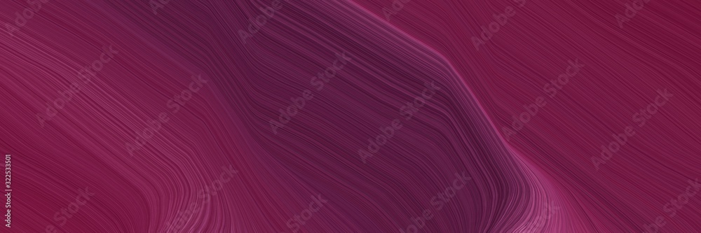 Poster dynamic designed horizontal banner with old mauve, dark moderate pink and moderate pink colors. dynamic curved lines with fluid flowing waves and curves