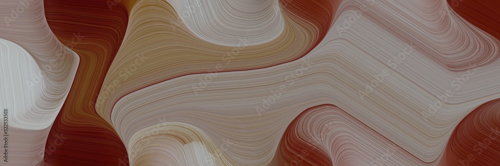 Poster flowing horizontal banner with gray gray, dark red and brown colors. dynamic curved lines with fluid flowing waves and curves
