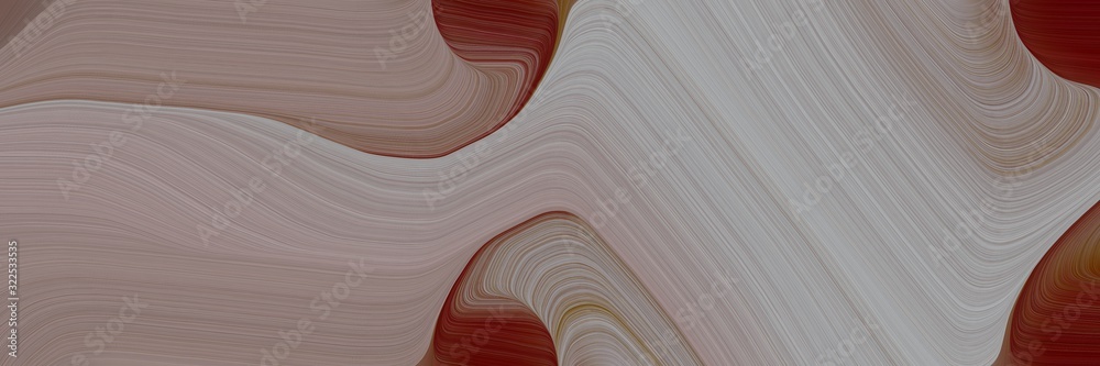 Poster modern horizontal banner with gray gray, dark red and brown colors. dynamic curved lines with fluid 