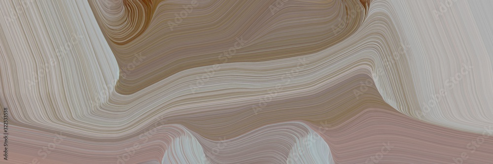 Poster dynamic header with gray gray, ash gray and brown colors. dynamic curved lines with fluid flowing waves and curves
