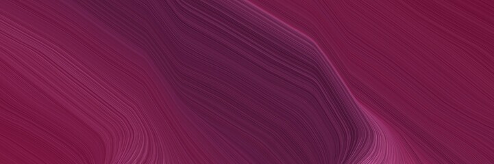 Fototapeta na wymiar dynamic designed horizontal banner with old mauve, dark moderate pink and moderate pink colors. dynamic curved lines with fluid flowing waves and curves