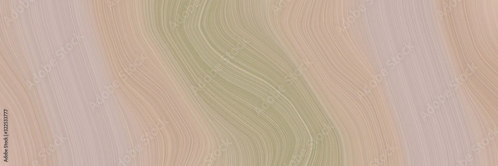 Poster colorful horizontal header with tan, silver and gray gray colors. dynamic curved lines with fluid flowing waves and curves