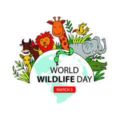 World wildlife day concept. March 3 