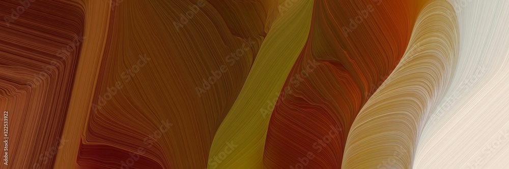 Poster surreal header design with chocolate, pastel gray and pastel brown colors. dynamic curved lines with