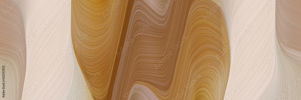 Poster artistic header design with silver, pastel gray and brown colors. dynamic curved lines with fluid flowing waves and curves
