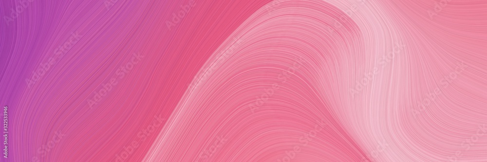 Poster colorful horizontal header with pale violet red, light pink and pastel magenta colors. dynamic curve