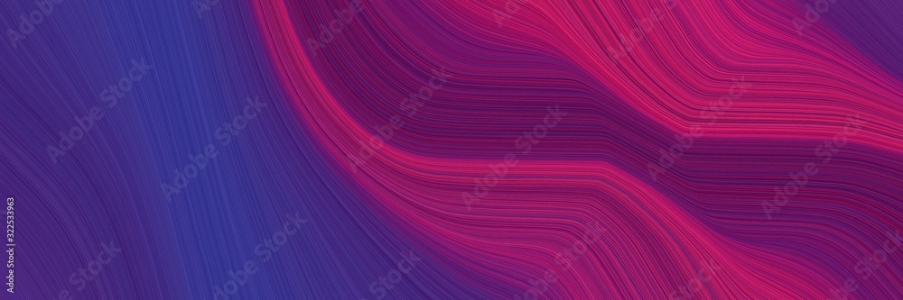 Poster dynamic designed horizontal header with dark slate blue, dark moderate pink and medium violet red colors. dynamic curved lines with fluid flowing waves and curves