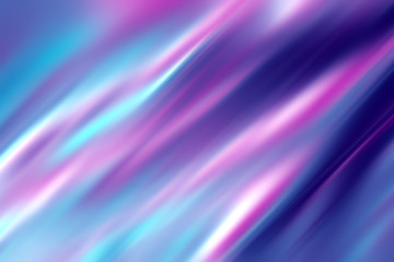 Colorful abstract background. Brightly colored purple, pink and blue iridescent holographic and motion blur effect. 