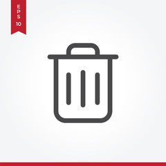 Garbage vector icon in modern style for web site and mobile app