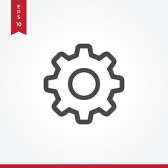 Settings vector icon in modern style for web site and mobile app