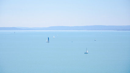 Sailing boats on Lake Balaton