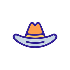 hat icon vector. Thin line sign. Isolated contour symbol illustration