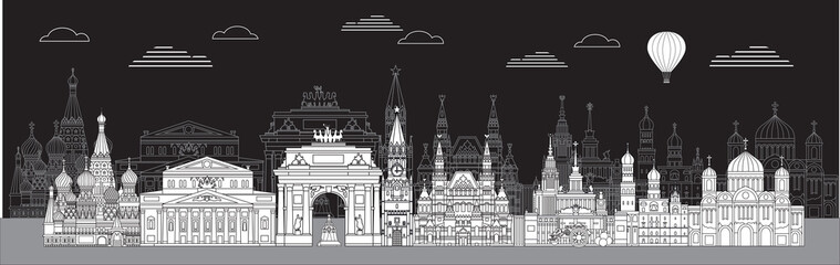 Moscow skyline line art 4