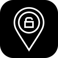 Round edged security unlock Location Icon to use in web application interface. It can also be used for travel and tourism industry.