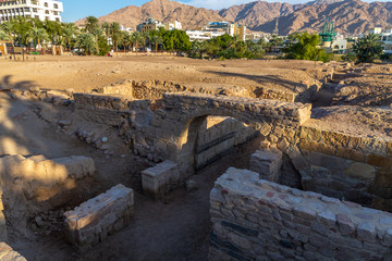 Ruins in Aqaba city. Aqaba city, Jordan