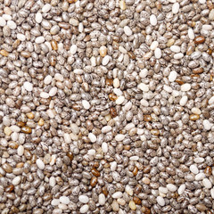 Natural raw healthy organic Chia seeds closeup