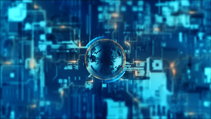 Futuristic abstract artificial intelligence development technology background