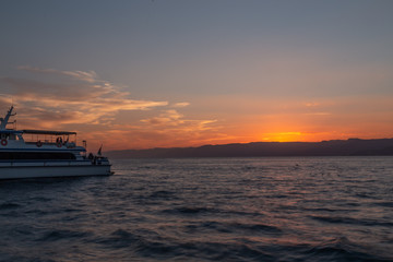 Fototapeta na wymiar Sunset in Aqaba city. Aqaba city, Jordan
