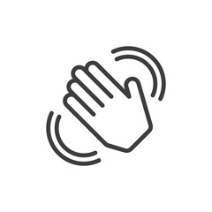 Hand Waving icon in flat style. Goodbye or hello gesture sign concept. Hand wave, waving sign. Vector illustration EPS 10.