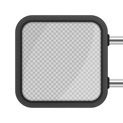 Signage light box in realistic style. Square Signboard isolated on white background. Lightbox mockup template with empty space for design. Vector illustration EPS 10.