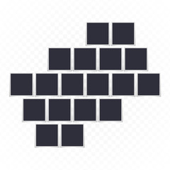 Collection of vector blank photo frames with shadow effects isolated on white background. Set of photos frame for your picture.