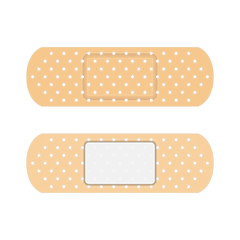Medical adhesive tape plasters. Elastic medical plasters bandage in realistic style. First aid, medicine concepts. Vector illustration EPS 10.