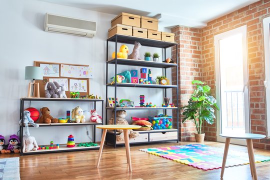 Beautiful kindergarten with lots of educational toys and games for chirlden