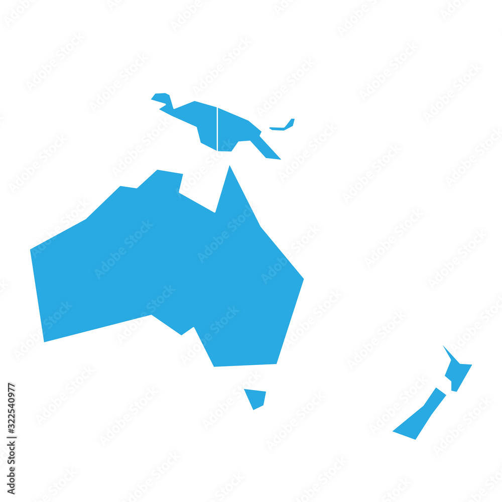Sticker very simplified infographical political map of australia and oceania. simple geometric vector illust - Stickers