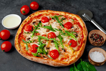  italian pizza on stone background