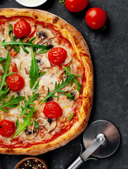  italian pizza on stone background
