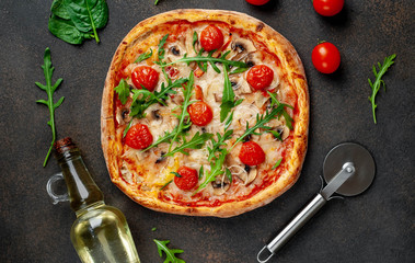  italian pizza on stone background