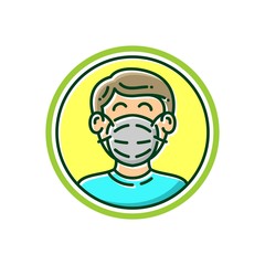 air pollution masks icon vector