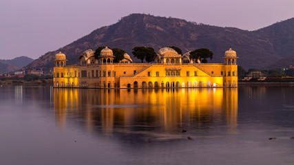 Jal Mahal Palace at night, Jal Mahal palace in Jaipur  in the middle of the lake, Water Palace was...