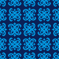 Ikat. Seamless pattern. Geometric background. Vector illustration for web design or print.