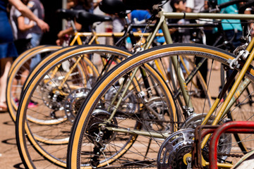 Fototapeta na wymiar bicycle wheels