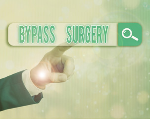 Writing note showing Bypass Surgery. Business concept for type of surgery that improves blood flow...