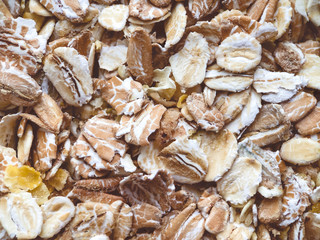 Close-up of oatmeal, breakfast dish.Texture of oatmeal.