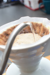 Drip coffee, melitta method with Colombian coffee