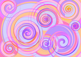 Abstract pattern of multicolor spiral circles vector